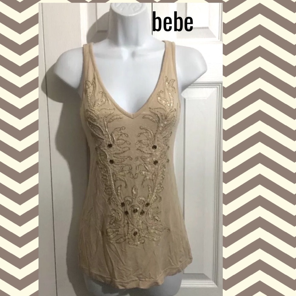 BEBE Sexy Beaded Knit Top